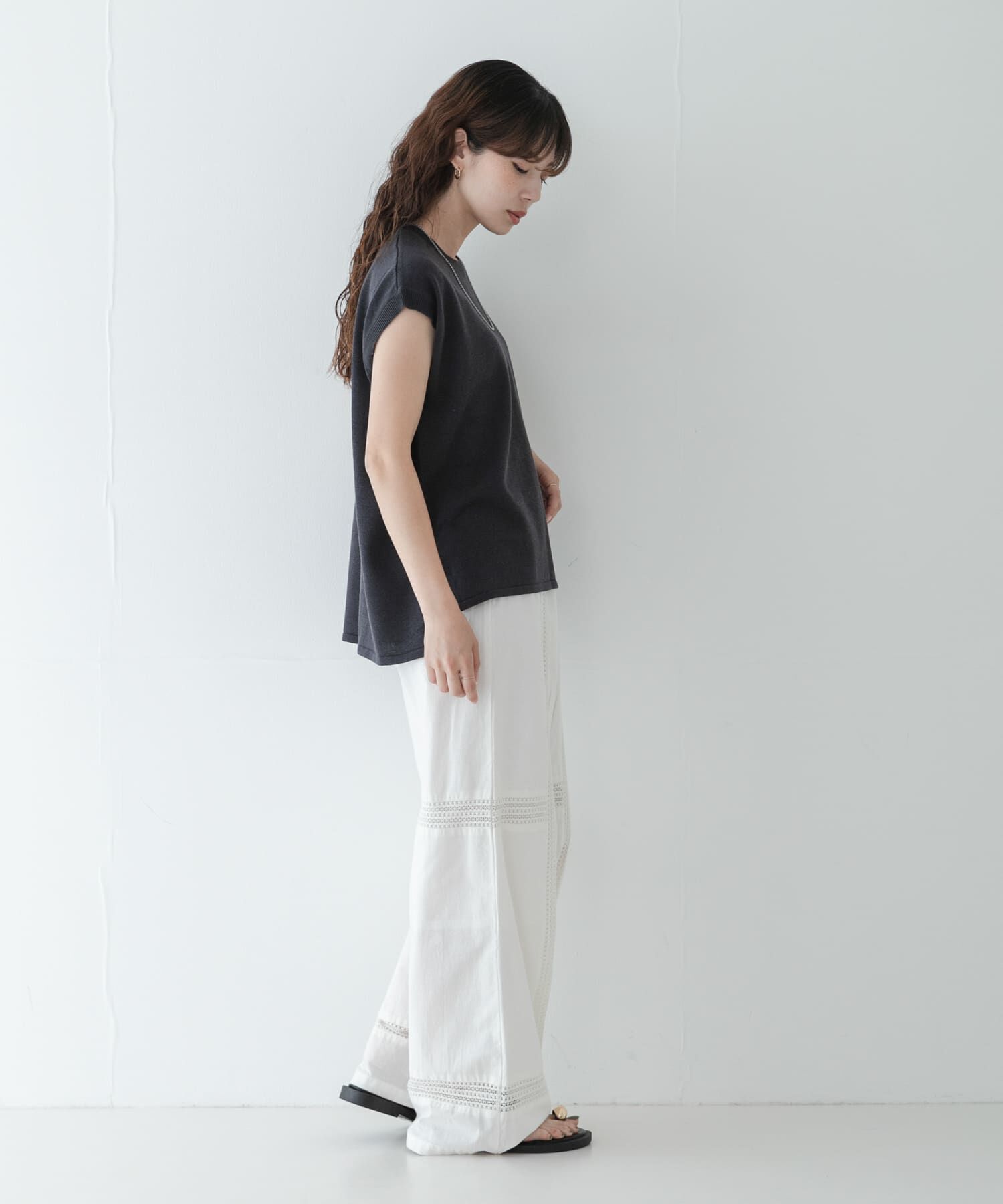 Sonny Label 「リネンライクフレンチスリーブサマーニットプルオーバー」|ニット・セーター|