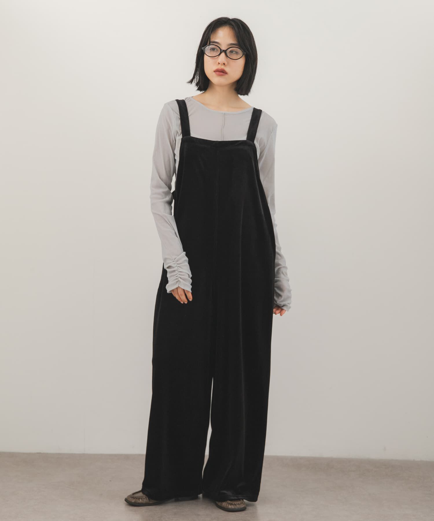  「ベロアサロペット」|オールインワン|