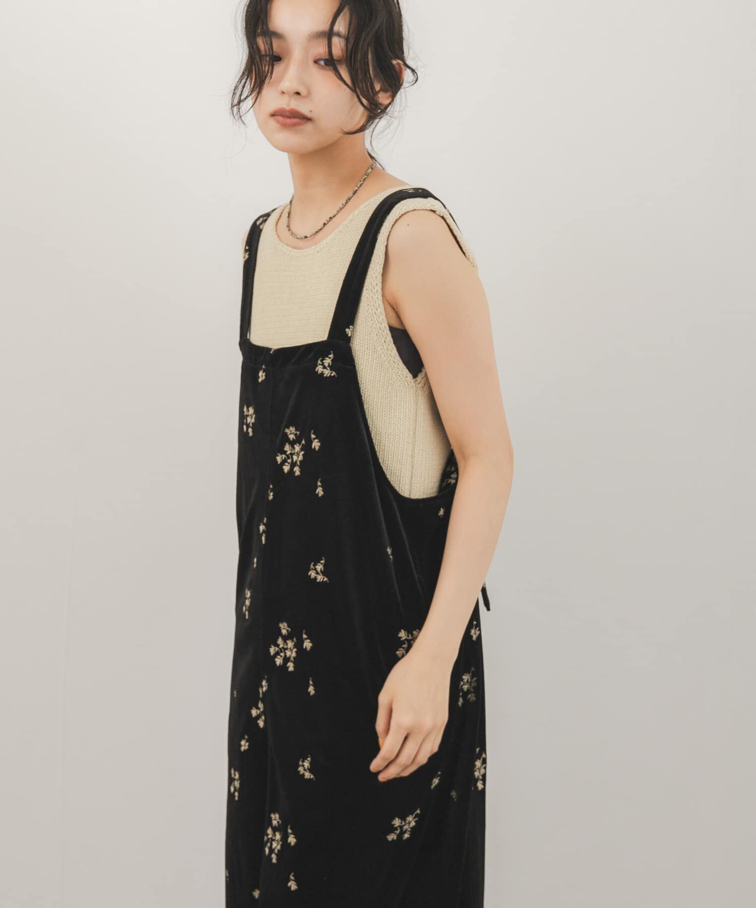  「ベロアサロペット」|オールインワン|