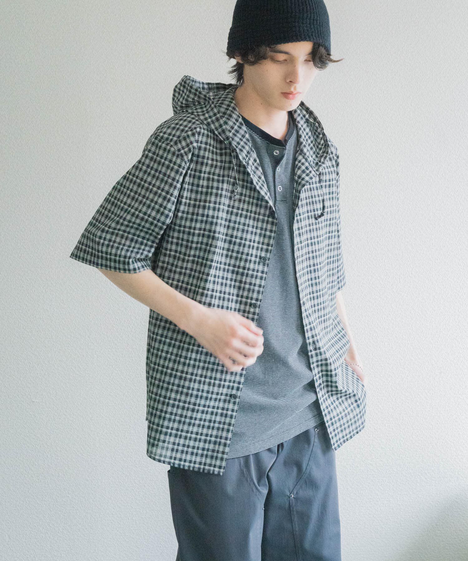 SENSE OF PLACE by URBAN RESEARCH「チェックフーディーシャツ」|シャツ・ブラウス|
