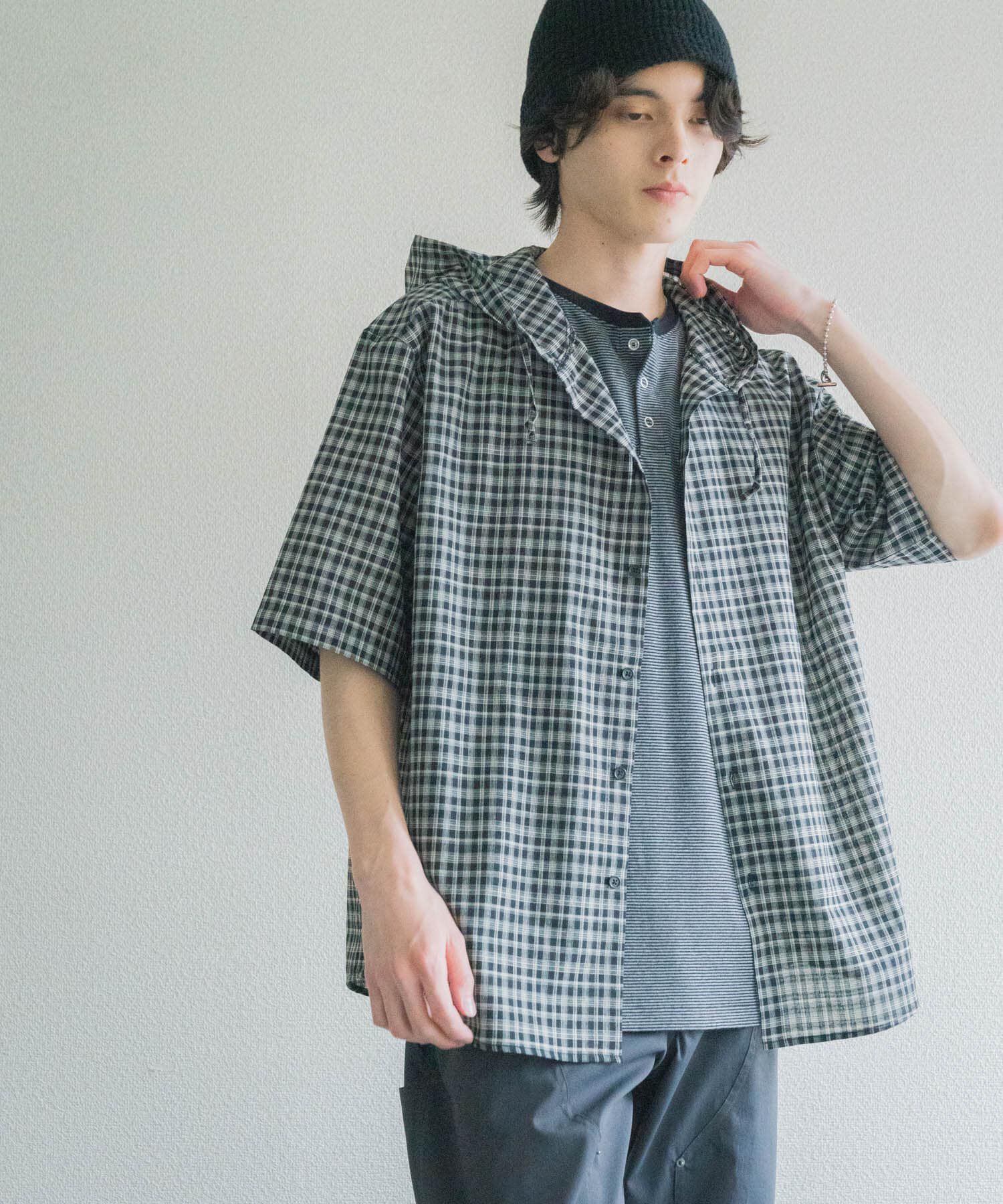 SENSE OF PLACE by URBAN RESEARCH「チェックフーディーシャツ」|シャツ・ブラウス|