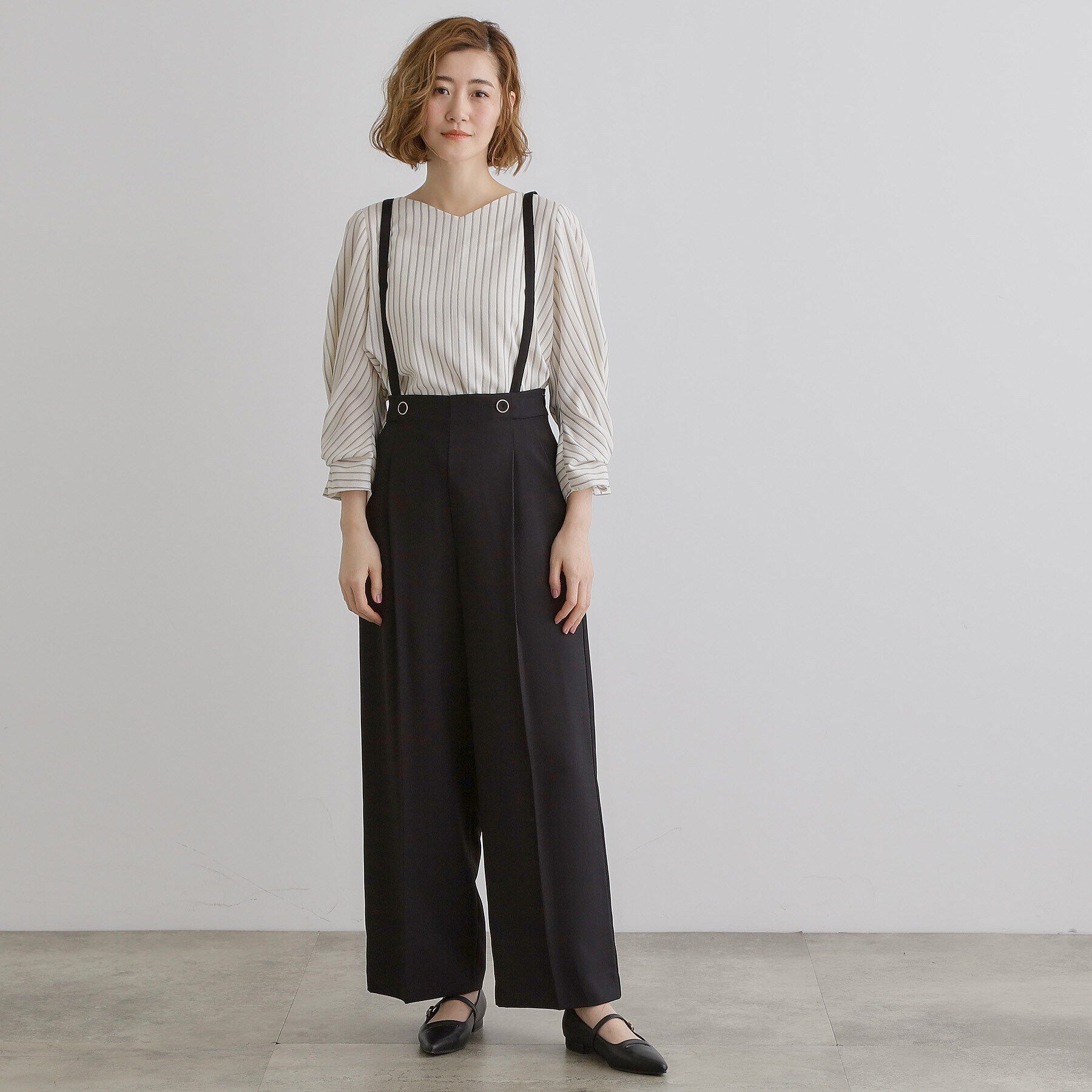 grove「2WAYショルダーストラップワイドパンツ」|その他|