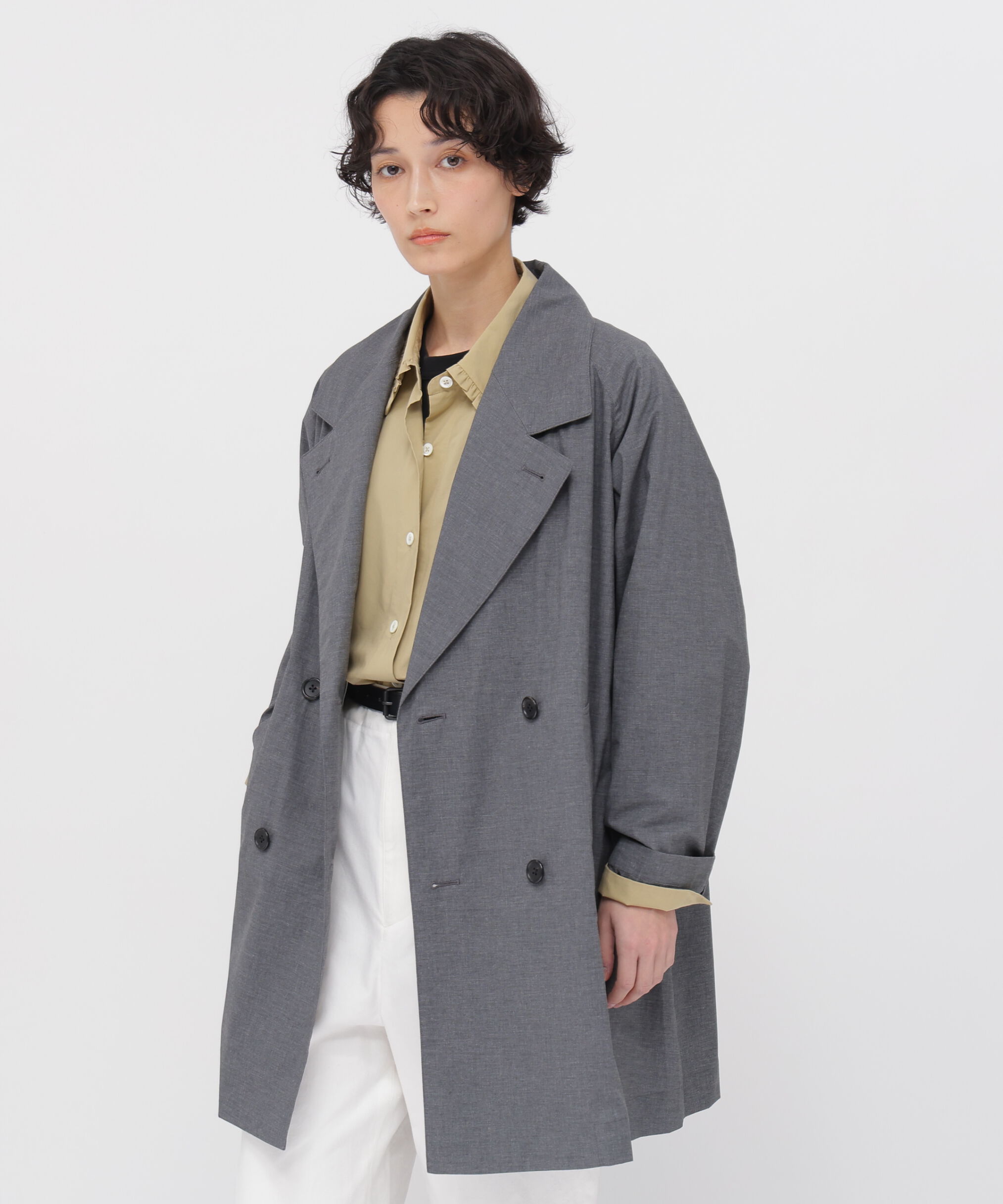  「FINE COTTON COATING COAT」|ブルゾン・スタジャン|GREY