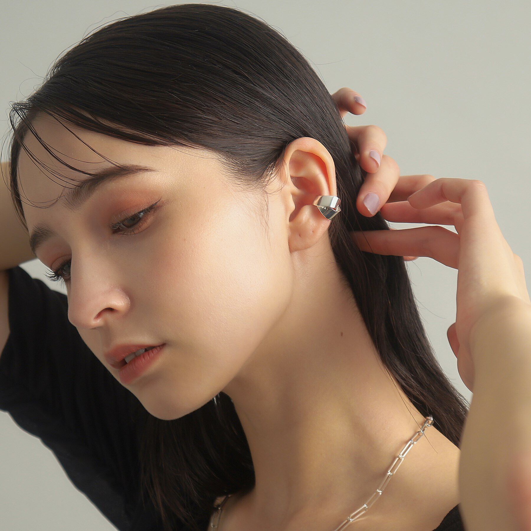 COCOSHNIK ONKITSCH「シルバー フォールディング イヤーカフ」|イヤーカフ|