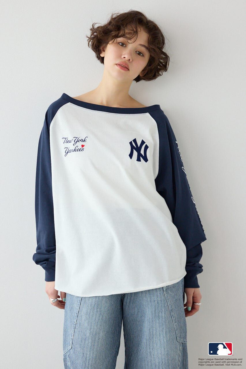 RODEO CROWNS「(MLB)オフショルラグラントップス」|Tシャツ・カットソー|柄NVY5