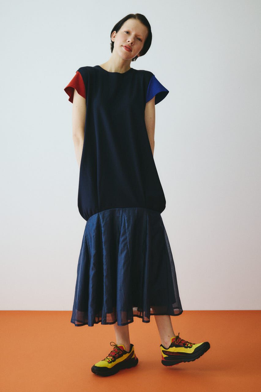 HeRIN.CYE「Cap sleeve dress」|ワンピース|柄NVY5