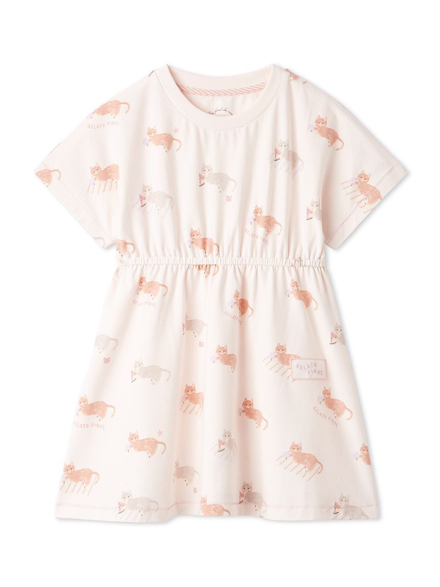 GELATO PIQUE KIDS & BABY「【KIDS】シーサイドキャット柄半袖ワンピース」|ワンピース|