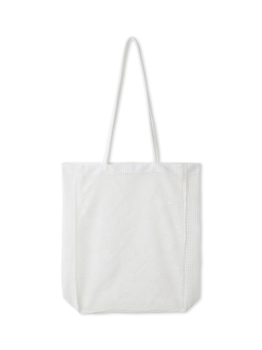 FRAY I.D「フラワーメッシュレーストート／ウォッシャブル」|トートバッグ|WHT