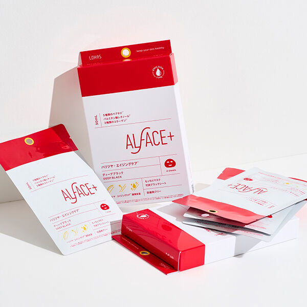 ALFACE＋（オルフェス）「ALFACE+(オルフェス) ディープブラック もっちりマスク (30ml&times;4枚入りBOX)」|フェイスマスク・パック|
