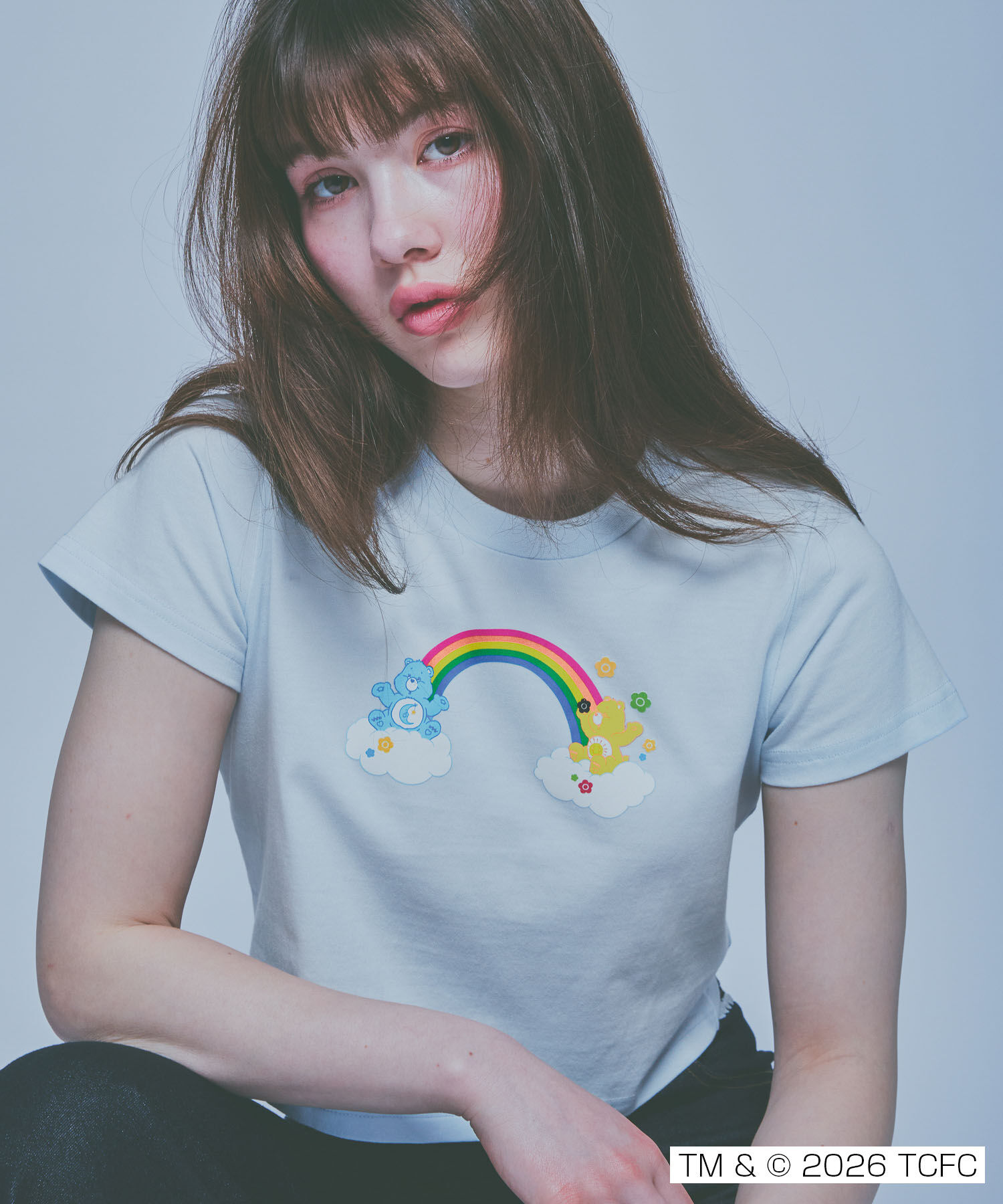 MARY QUANT「Care Bears(TM) クロップド Tシャツ」|Tシャツ・カットソー|ブルー