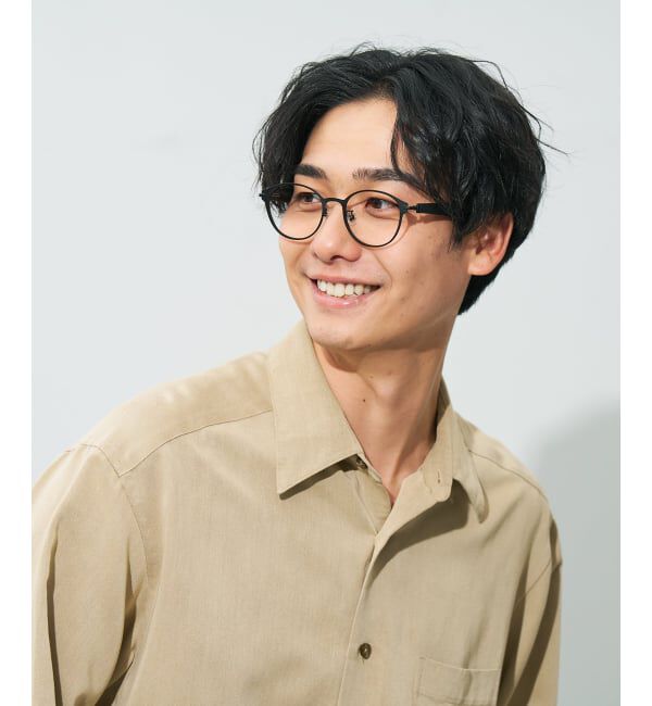 「 ボストン型 メガネ | レザー調、ラバーテンプル Zoff  レンズ交換券付 レンズ交換券付」|メガネ|