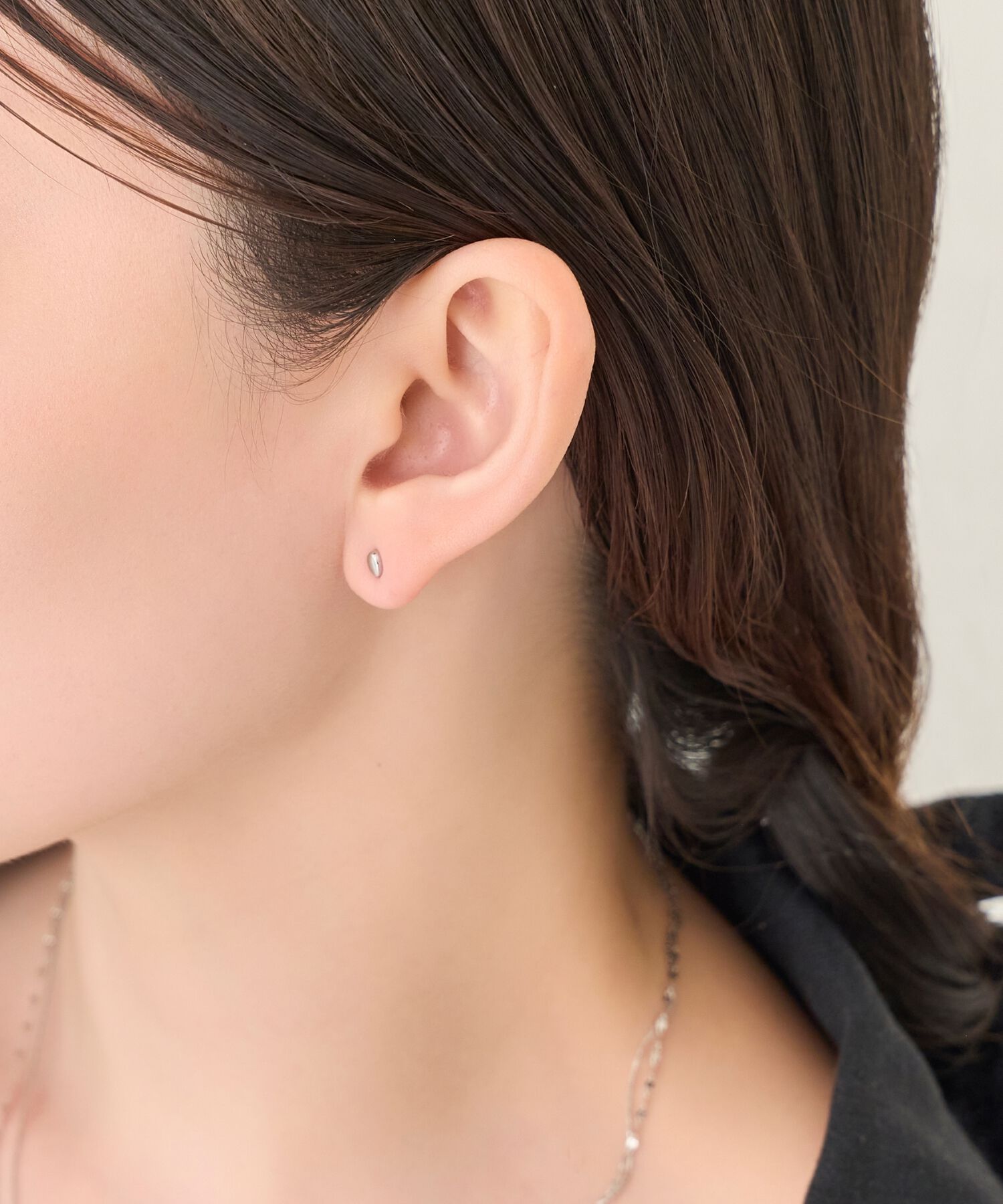 Phoebe「【金属アレルギー対応】メタルビーンズピアス(片耳)　シルバー/サージカルステンレス」|ピアス|