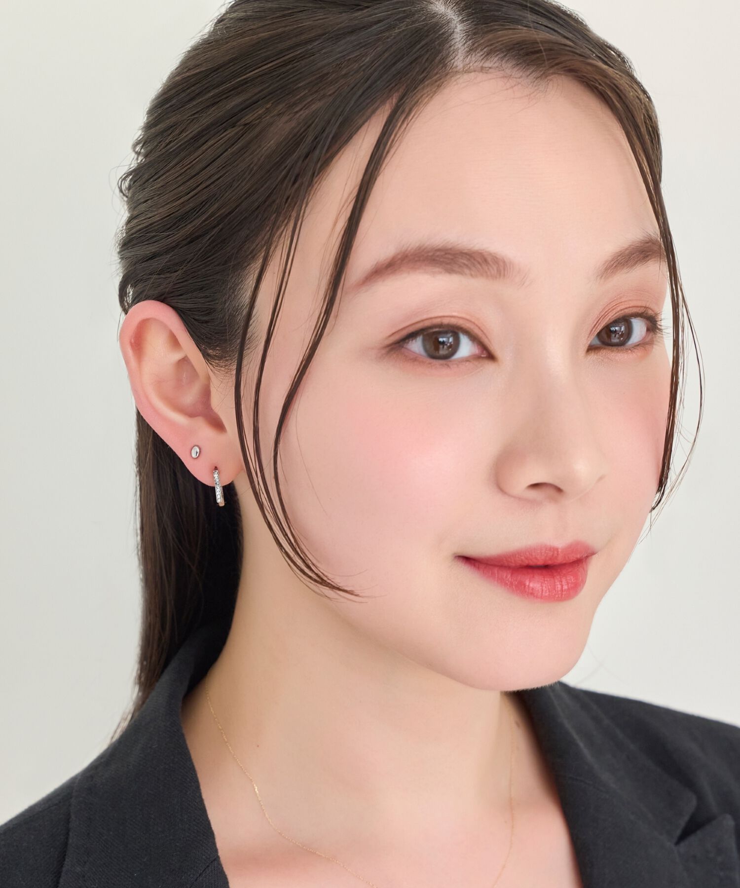 Phoebe「【金属アレルギー対応】メタルビーンズピアス(片耳)　シルバー/サージカルステンレス」|ピアス|