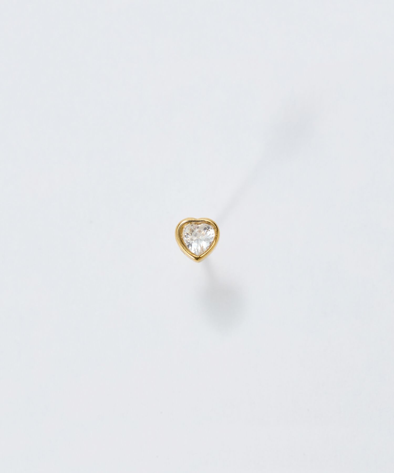 Phoebe「【金属アレルギー対応】ジュエルハートピアス(片耳)　ゴールド/サージカルステンレス」|ピアス|