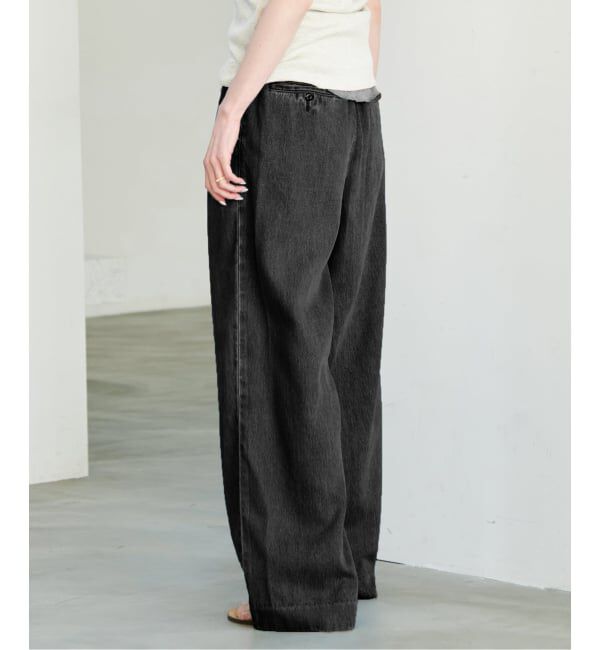 SLOBE IENA「LE DENIM DRAW WAISTバギーパンツ」|デニム|