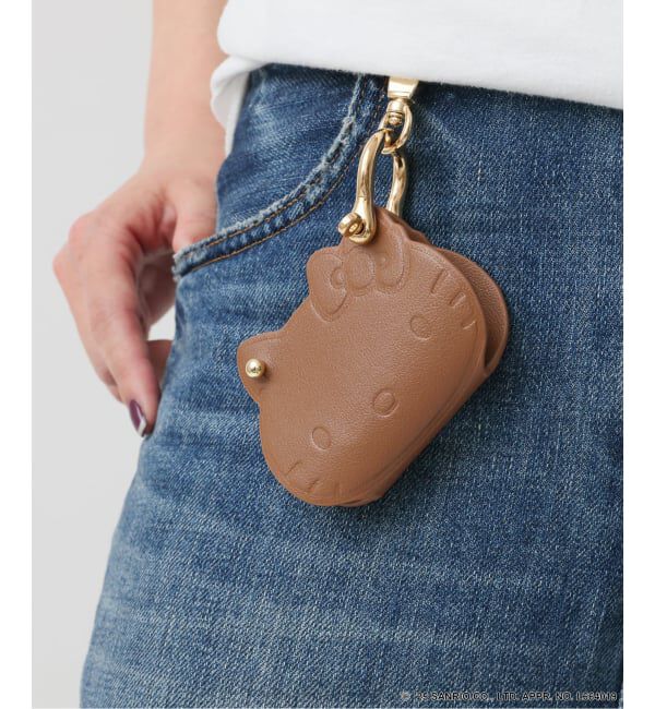 Spick and Span「《追加》HELLO KITTY S&S HASHIBAMI FACE レザーチャーム」|キーケース|キャメル