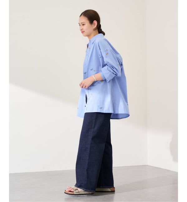 FRAMeWORK「JANE SMITH/ジェーンスミス flower embroidery regular col」|シャツ・ブラウス|