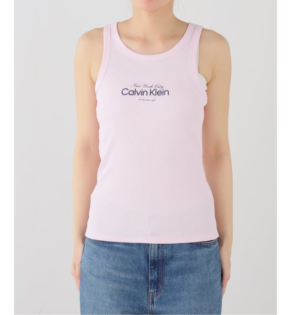 U by SPICK&SPAN「Calvin Klein / カルバン クライン COTTOUR 2X2 RIB GRAPHIC TAN」|Tシャツ・カットソー|
