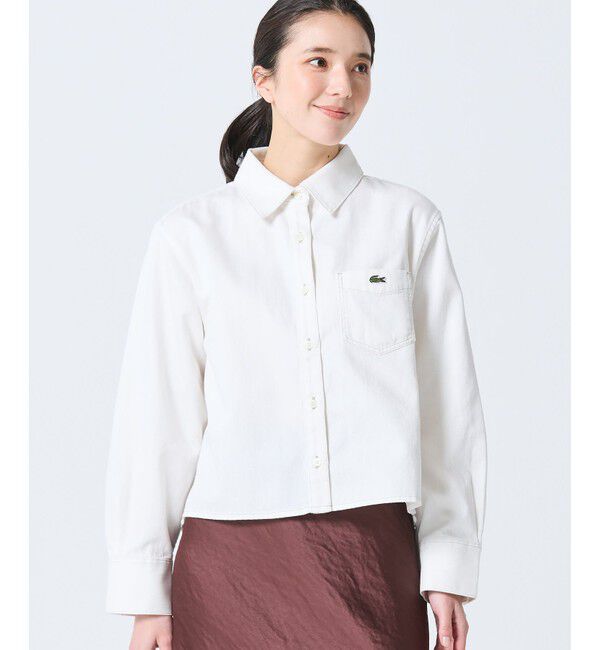 LACOSTE「デニムクロップドシャツ」|シャツ・ブラウス|