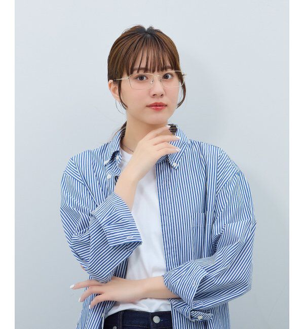  「ウェリントン型 メガネ | メタル 横長 ゴールド シルバー 伊達メガネ ユニセックス TRAD レンズ交換券付」|メガネ|