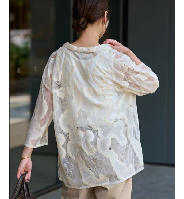 FRAMeWORK「≪追加≫ESTHE OVERSIZED SHEER LACE シャツ」|シャツ・ブラウス|