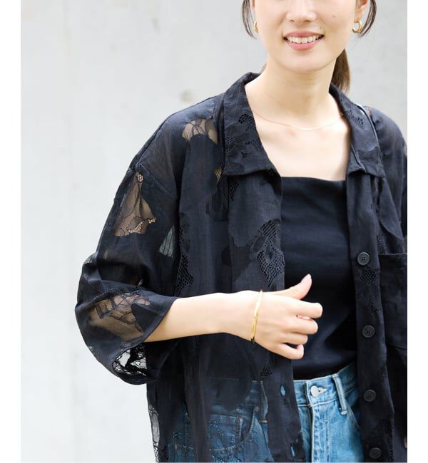 FRAMeWORK「≪追加≫ESTHE OVERSIZED SHEER LACE シャツ」|シャツ・ブラウス|