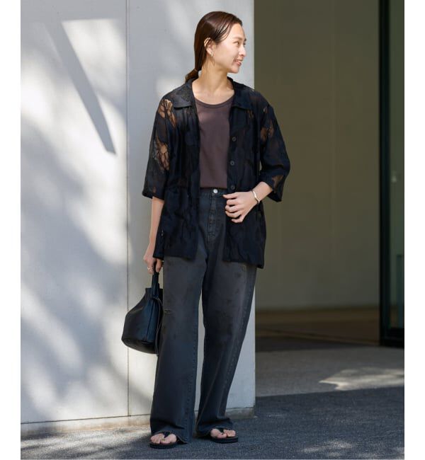 FRAMeWORK「≪追加≫ESTHE OVERSIZED SHEER LACE シャツ」|シャツ・ブラウス|