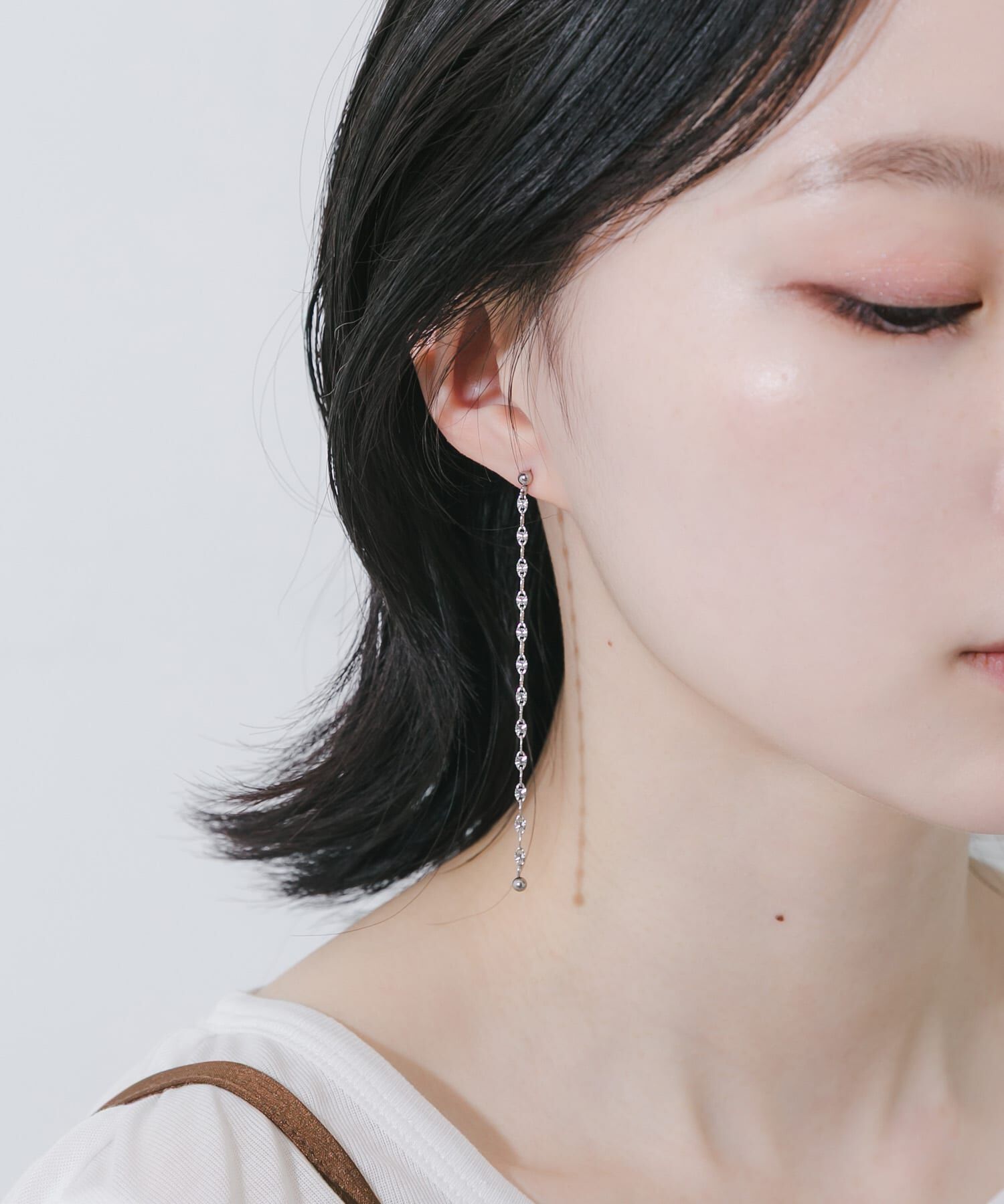 SMELLY「ステンレス2WAYペタルチェーンピアス」|ピアス|