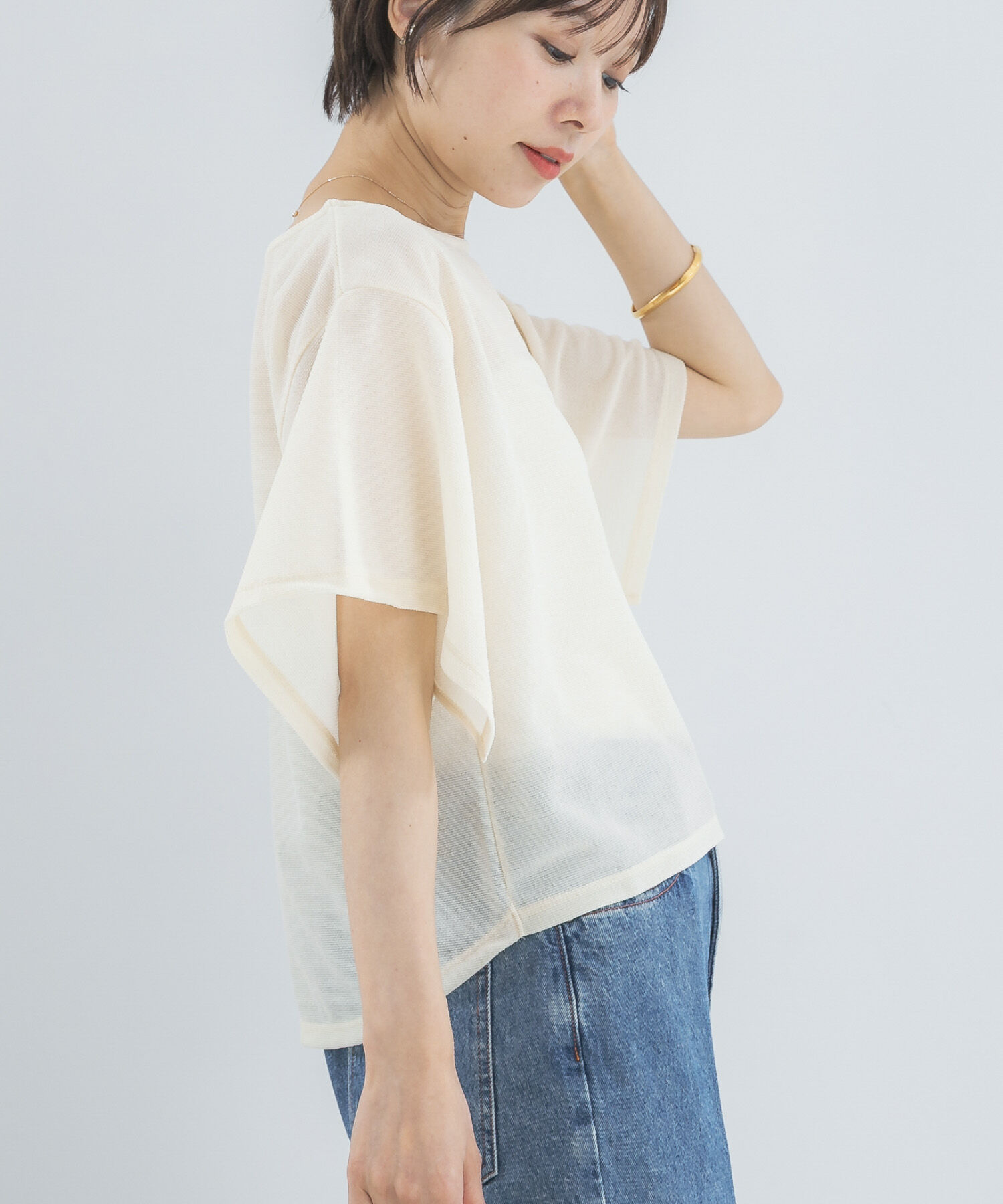 URBAN RESEARCH ROSSO「スリットスリーブカラミカットソー」|Tシャツ・カットソー|