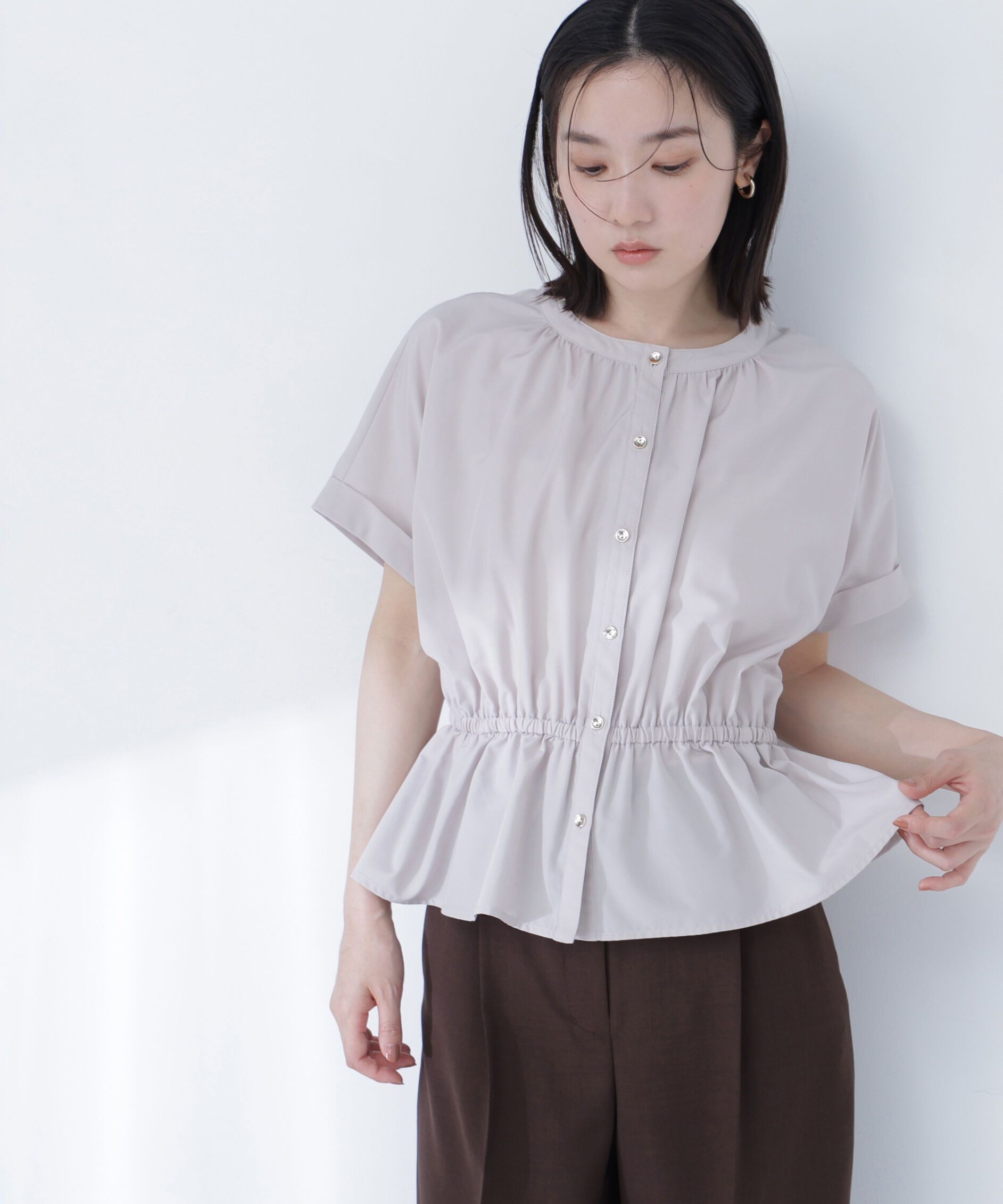  「〈ちょうど、いい服〉きゅっとふわっと。全部盛りブラウス」|シャツ・ブラウス|オフベージュ
