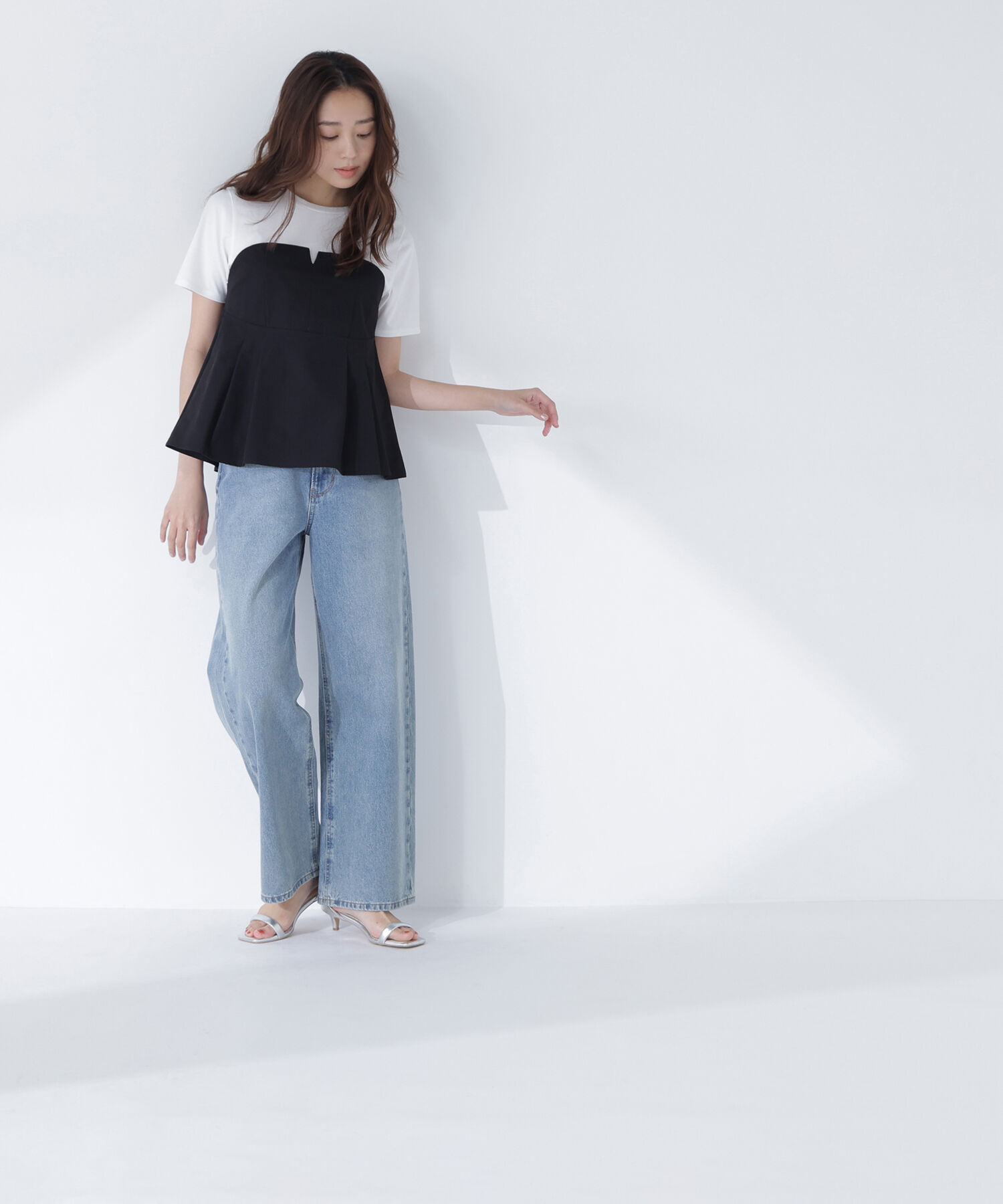  「ペプラムビスチェドッキングカットソー」|Tシャツ・カットソー|