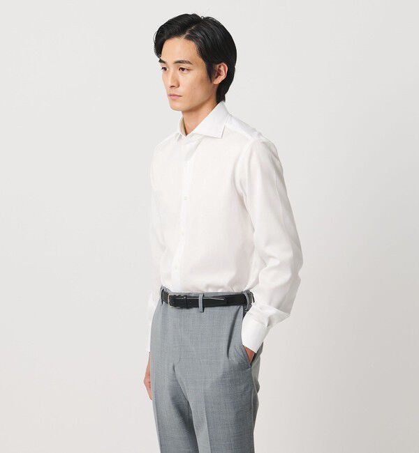 UNITED ARROWS「イージーケア AG パナマ ワイドスプレッドカラー シャツ 抗菌防臭 通気性」|シャツ・ブラウス|WHITE
