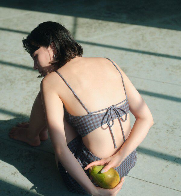 UNITED ARROWS green label relaxing「ハイネック ビスチェ&ショーツ チェック柄 A スイムウェア / 水着」|スポーツ|