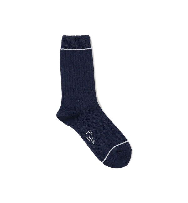 Ray BEAMS 「リネン ライン ソックス」|ソックス|NAVY