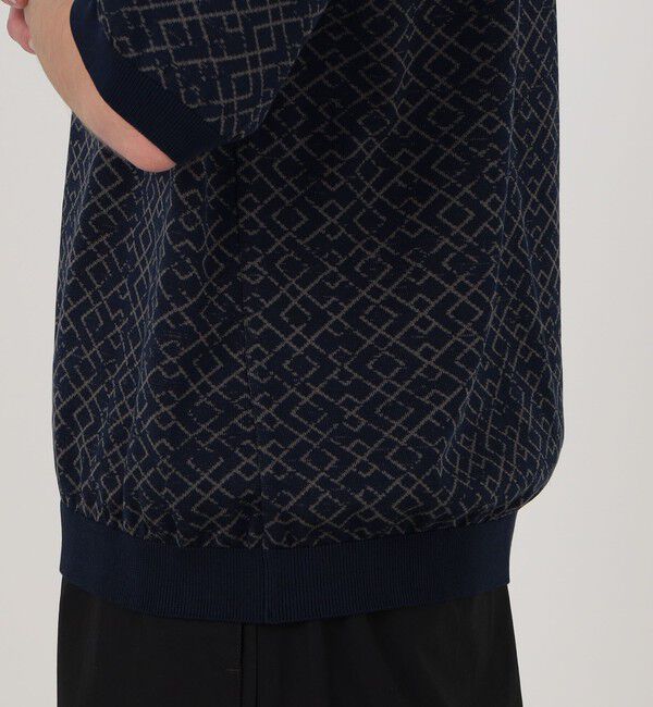 TOMORROWLAND MENS「TOMORROWLAND tricot ジオメトリック柄 強撚ハイゲージコットンニットTシャツ」|ニット・セーター|