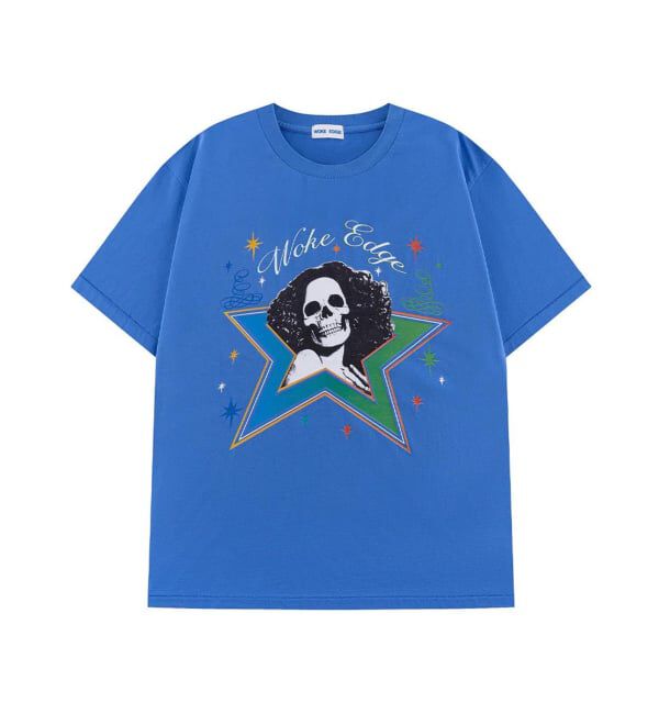 JOINT WORKS「WOKE EDGE / ウォークエッジ Skull Star Tee」|Tシャツ・カットソー|ブルー A