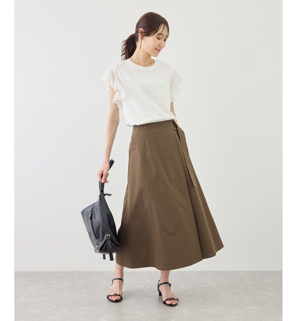 Rope&rsquo;Picnic「【ちゃんと+かわいい保証】70シルケットシアーフリルスリーブトップス/UVケア・接触冷感」|Tシャツ・カットソー|