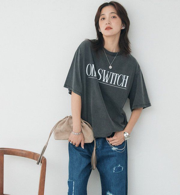  「予約【A・MONN】【綿100%/オーバーサイズ】ON SWITCH tee」|Tシャツ・カットソー|