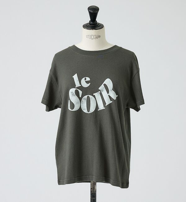abahouse mavie「【新色チャコールグレー入荷】甘編み天竺フロッキープリントTシャツ」|Tシャツ・カットソー|