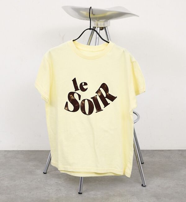 abahouse mavie「【新色チャコールグレー入荷】甘編み天竺フロッキープリントTシャツ」|Tシャツ・カットソー|