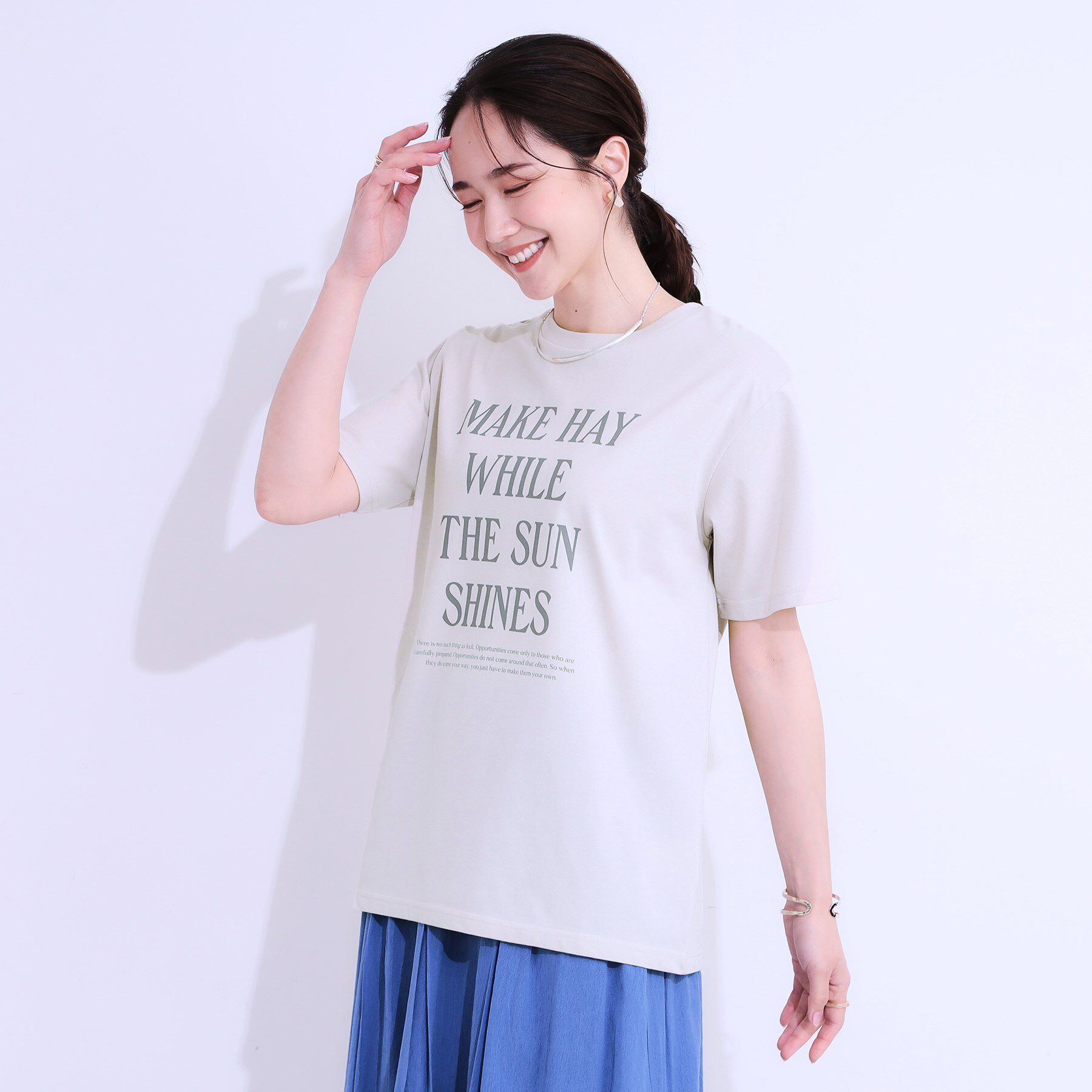SHOO･LA･RUE「【S-LL/ひんやり/UV】汗をかいても気になりにくい グラフィックTシャツ」|Tシャツ・カットソー|