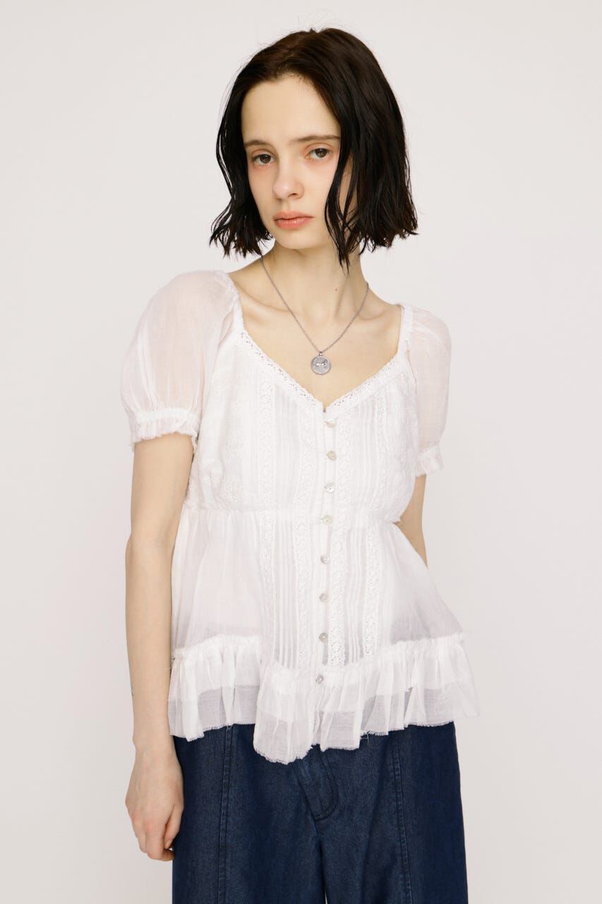 SLY「BABY DOLL COTTON ブラウス」|シャツ・ブラウス|O/WHT1