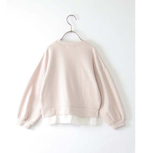 ikka kids「裾シフォンレイヤード裏毛プルオーバー（120~160cm）」|Tシャツ・カットソー|