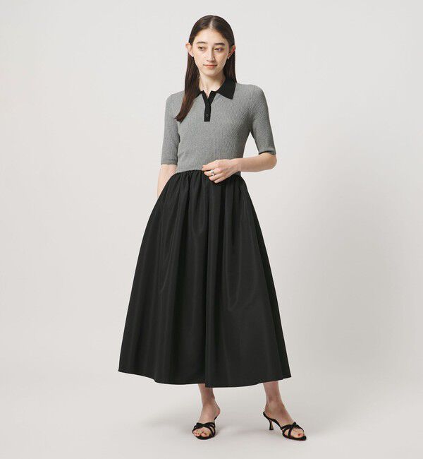 UNITED ARROWS「フィット＆フレア ポロワンピース ‐ウォッシャブル‐」|ワンピース|MD.GRAY