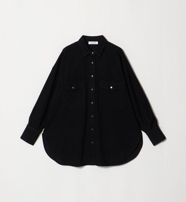 UNITED ARROWS「＜SACRA＞デニム ロングシャツ」|シャツ・ブラウス|BLACK