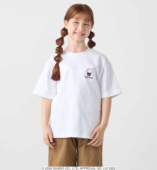 SHIPS any「Hello Kitty &times; SHIPS any: ハローキティ プリント TEE <KIDS>」|Tシャツ・カットソー|ホワイト系1