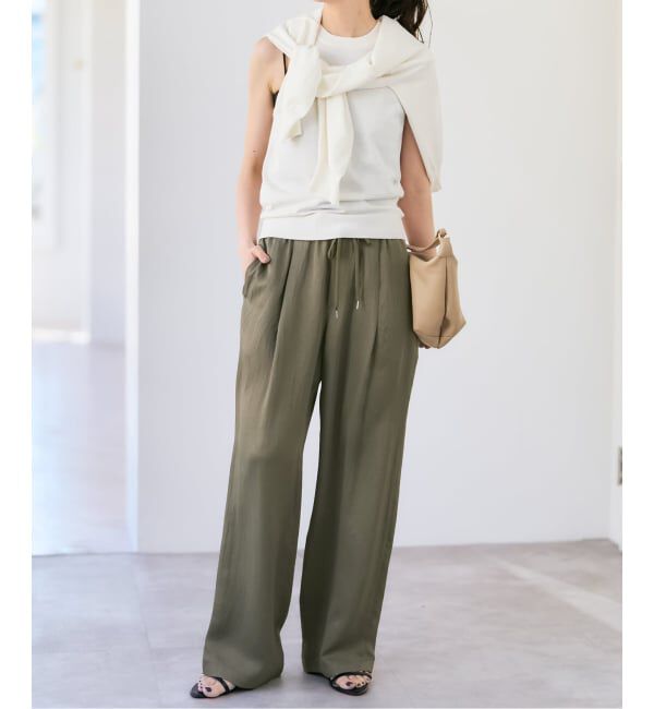 Spick and Span「《セットアップ可 / 手洗い可》シルクコットンノースリーブプルオーバー」|タンクトップ|