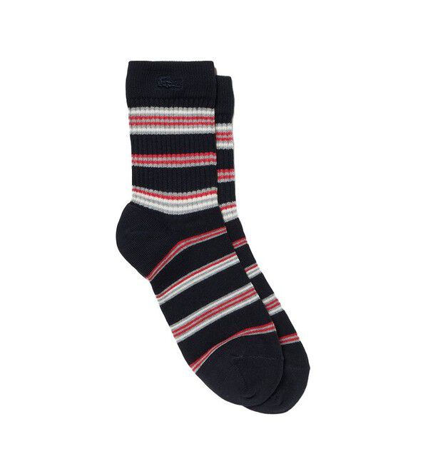 LACOSTE「ボーダークルーソックス 22-24cm」|ソックス|ネイビー
