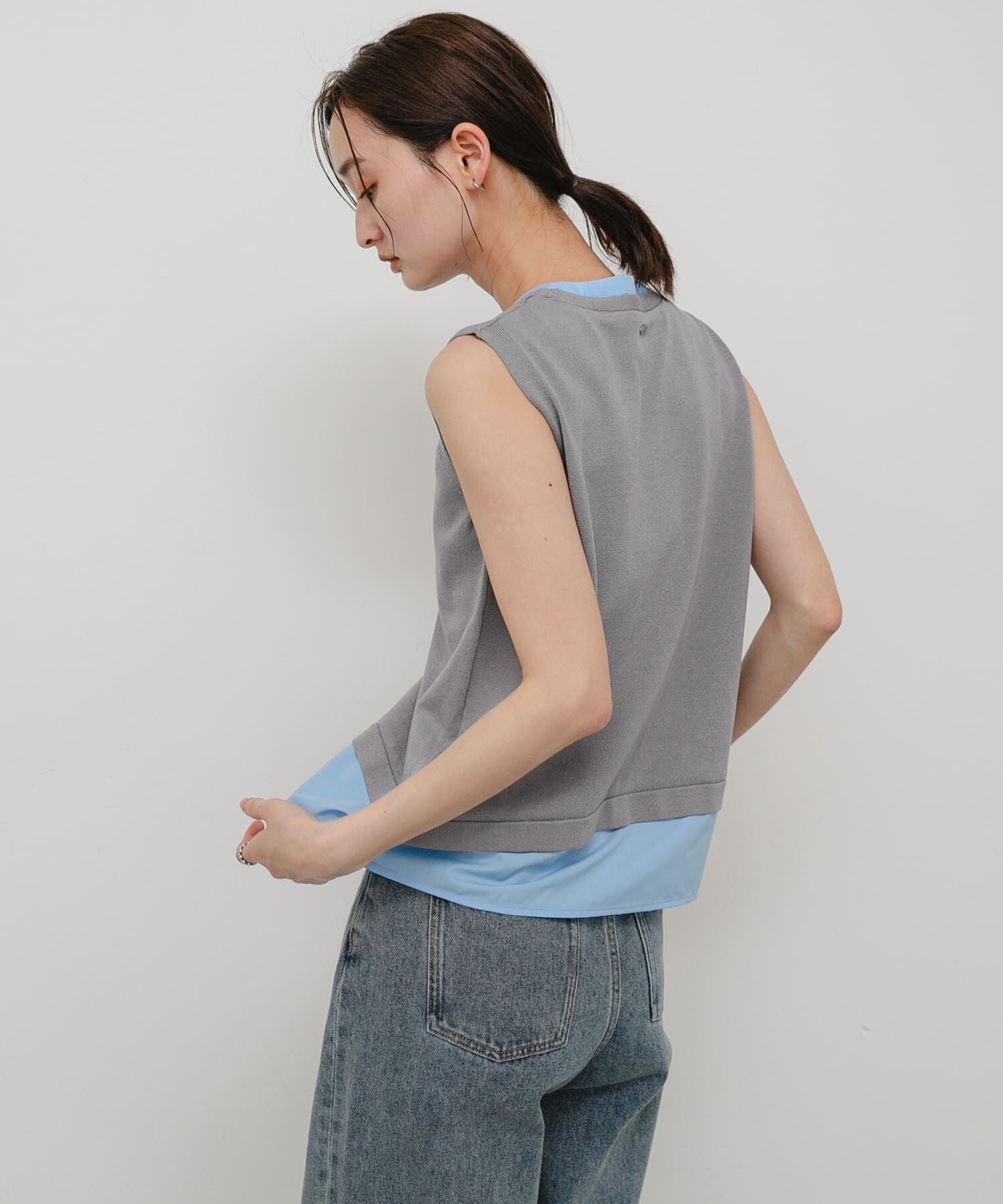 SENSE OF PLACE by URBAN RESEARCH「『洗濯可』シャツドッキングレイヤードニットベスト」|ベスト・ジレ|