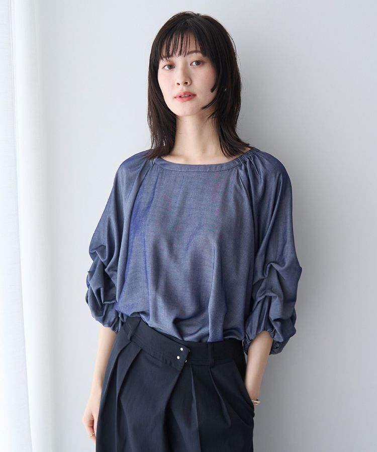 YECCA VECCA「ホイップスリーブブラウス」|シャツ・ブラウス|Navy